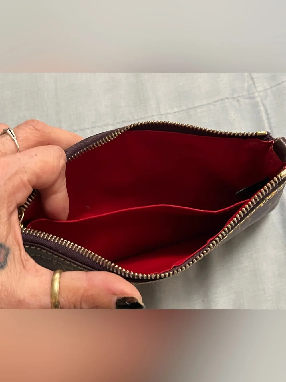 Dooney & Bourke Burgundy Logo Zip Wristlet!Wallet